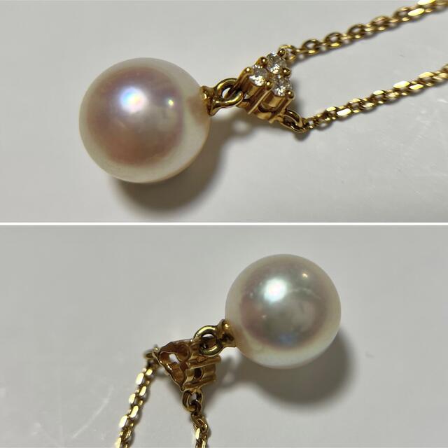 【美品】田崎真珠 K18 アコヤ真珠&ダイヤモンド ネックレス