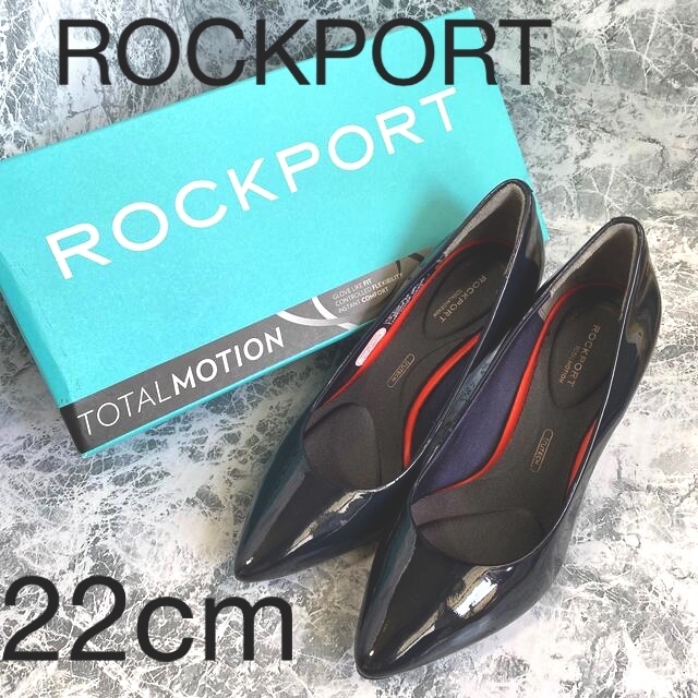 ROCKPORT(ロックポート)の【ほぼ美品&箱あり】ROCKPORT ロックポートネイビーエナメルポインテッド レディースの靴/シューズ(ハイヒール/パンプス)の商品写真