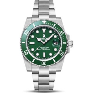 アベイシングエイプ(A BATHING APE)の即日配送！　アベイジングエイプ　BAPEX TYPE1 GREEN(腕時計(アナログ))