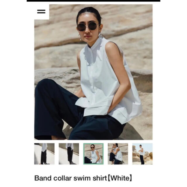 Nala バンドカラースイムシャツ　Band collar swim shirt