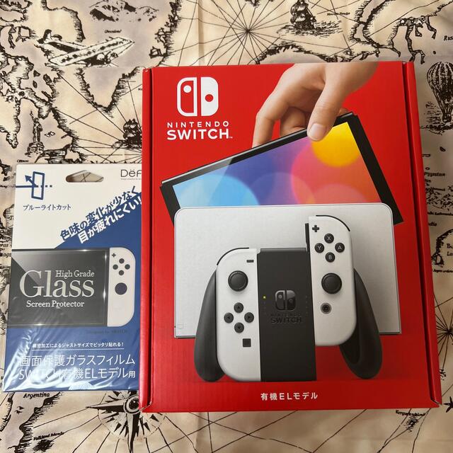 【新品未使用】Nintendo Switch有機ELホワイト　本体＋保護フィルム