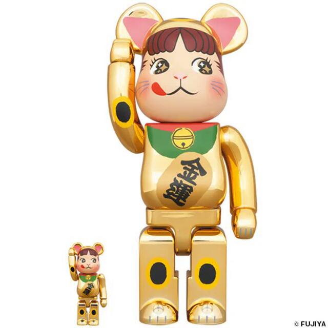 BE@RBRICK(ベアブリック)のBE@RBRICK 招き猫 ペコちゃん 金運 金メッキ 100%&400% エンタメ/ホビーのエンタメ その他(その他)の商品写真