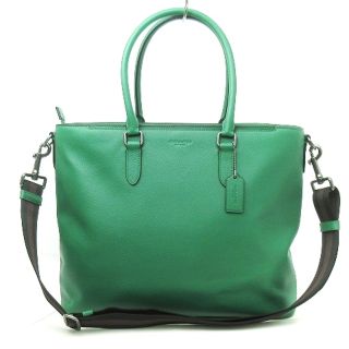 コーチ(COACH)のコーチ 美品 ビジネス トートバッグ ショルダー 2WAY C2841 緑(トートバッグ)