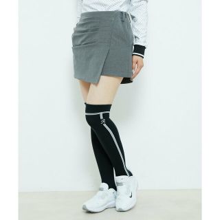 JUN&ROPE' - 【グレー(07)】【保温】【防しわ】裏起毛ラップスカート
