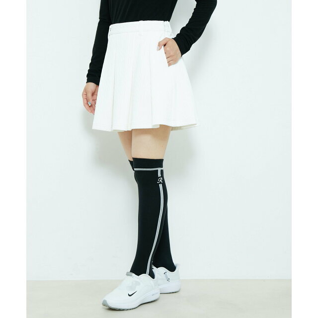 JUN&ROPE’(ジュンアンドロペ)の【ホワイト（10）】【S】キルトジャガードヘリンボーン柄フレアースカート レディースのスカート(ロングスカート)の商品写真