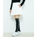 【ホワイト（10）】【S】キルトジャガードヘリンボーン柄フレアースカート