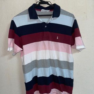 ハッシュパピー ポロシャツ M 水色 新品 ボーダー 半袖 Tシャツ シャツ