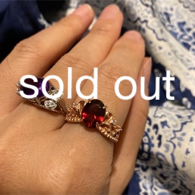 sold out！天然ガーネット♡大人可愛い♡リング一点もの