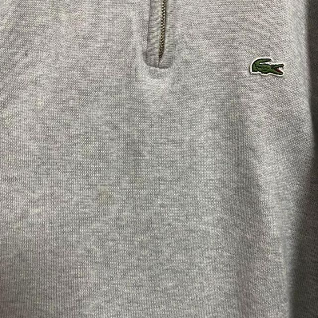 LACOSTE(ラコステ)の00S ラコステ　lacoste ハーフジップ　コットンニット　グレー　A3 メンズのトップス(ニット/セーター)の商品写真