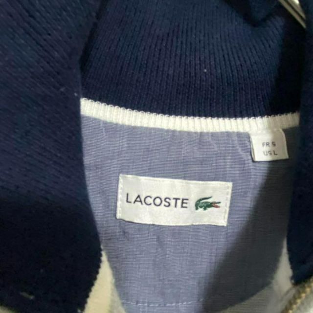 LACOSTE(ラコステ)の00S ラコステ　lacoste ハーフジップ　コットンニット　グレー　A3 メンズのトップス(ニット/セーター)の商品写真