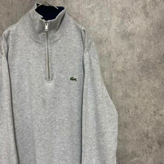 ラコステ(LACOSTE)の00S ラコステ　lacoste ハーフジップ　コットンニット　グレー　A3(ニット/セーター)