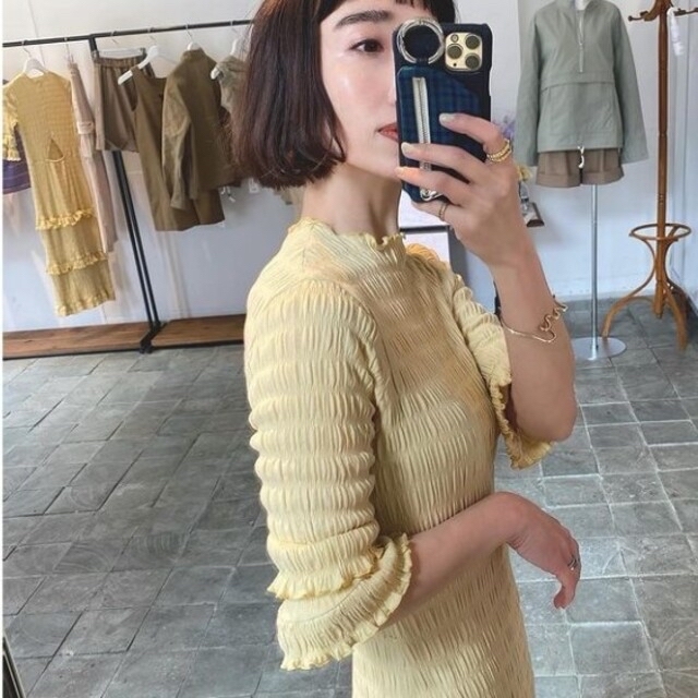 日本製 meer. シャーリングドレス ワンピース - crumiller.com