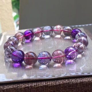 高級】フラワー パープルルチル スーパーセブン ブレスレット 11mmの