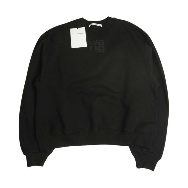 Alexander Wang アレキサンダーワン 4CC3211285 Crewneck Sweatshirt ロゴプリント クルーネック スウェット トレーナー ブラック系 S【美品】