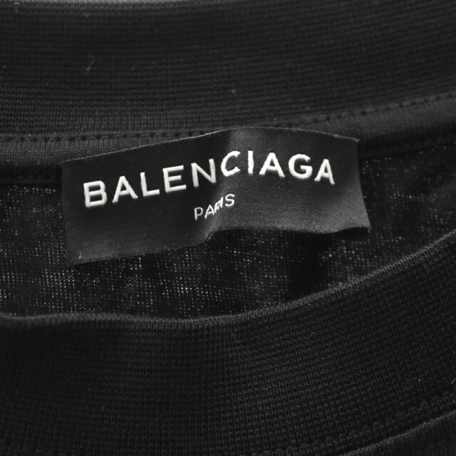 Balenciaga(バレンシアガ)のBALENCIAGA バレンシアガ 17AW CHEST LOGO PRINT TEE ミニロゴプリントショートスリーブカットソー 半袖カットソー ブラック 485978 メンズのトップス(Tシャツ/カットソー(半袖/袖なし))の商品写真