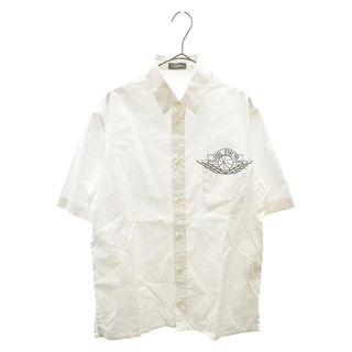 ディオール(Dior)のDIOR ディオール ×NIKE JORDAN BRAND ナイキジョーダンブランド 20SS AIRDIORロゴ 半袖コットンシャツ ホワイト 033C502A1581(シャツ)