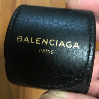 バレンシアガ(Balenciaga)のBALENCIAGA バレンシアガ レザーバングル 黒(ブレスレット)