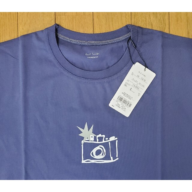 新品 ポールスミス 半袖Tシャツ L カメラ ラウンジウェア Uネック ブルー