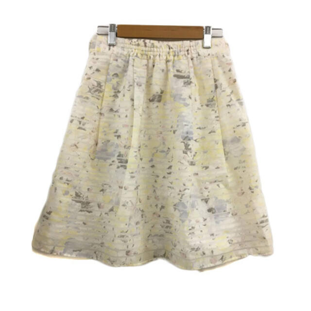 L'EST ROSE(レストローズ)のレストローズ スカート フレア 膝丈 花柄 ボーダー 2 黄 ピンク イエロー レディースのスカート(ひざ丈スカート)の商品写真