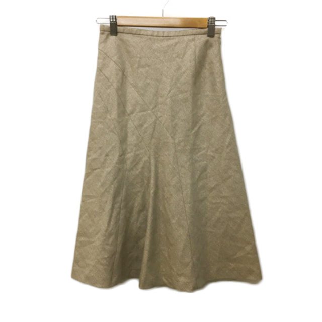 ef-de(エフデ)のエフデ スカート フレア ミモレ ラメ ウール 9 金 ベージュ ゴールド レディースのスカート(ひざ丈スカート)の商品写真