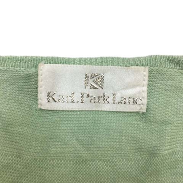 KarL Park Lane(カールパークレーン)のカールパークレーン カットソー ニット Vネック ボーダー 五分袖 M 緑 レディースのトップス(その他)の商品写真