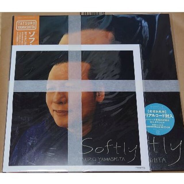 メガジャケ付 LP 山下達郎 Softly 完全生産限定版 レコード