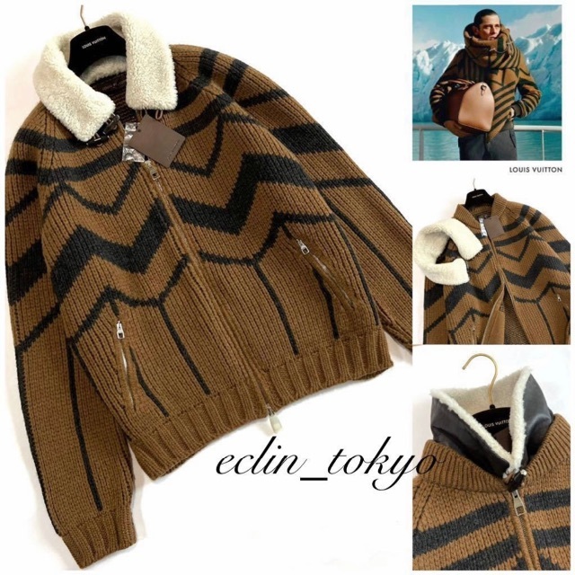 お得セット LOUIS VUITTON 2WAYジャケットE2673 レザー 襟ムートン