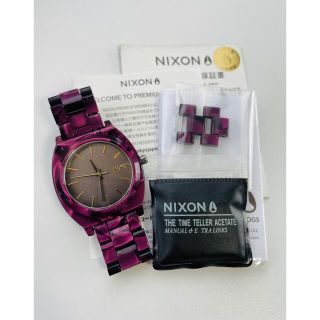 ニクソン(NIXON)の【電池新品の美品】NIXONのTIME TELLER ベルベットパープルカラー☆(腕時計)