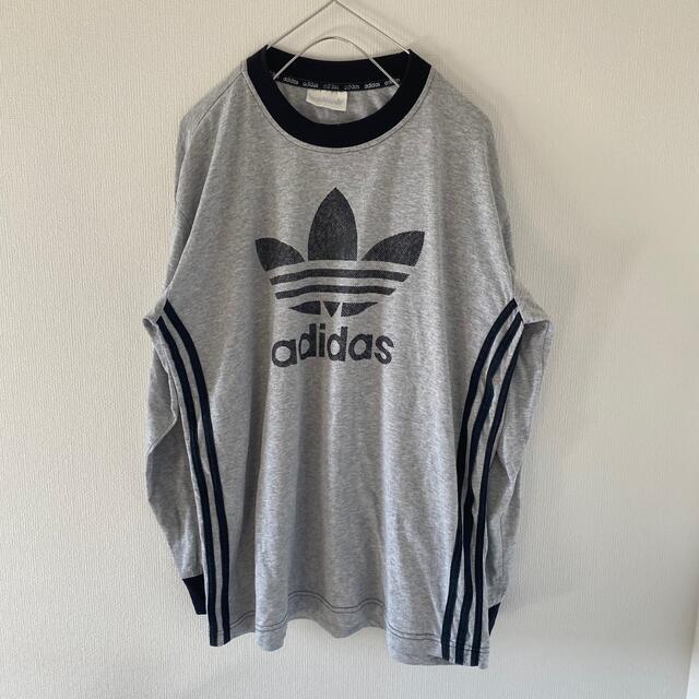 adidas(アディダス)の80'sadidasアディダスロンt長袖グレーLlメンズ常田キングヌーリンガーt メンズのトップス(Tシャツ/カットソー(七分/長袖))の商品写真