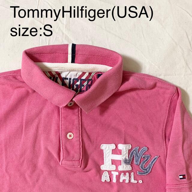 TOMMY HILFIGER(トミーヒルフィガー)のTommyHilfiger(USA)ビンテージコットンカノコポロシャツ　ピンク メンズのトップス(ポロシャツ)の商品写真