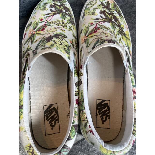 VANS(ヴァンズ)のvans スリッポン　フラワー　スニーカー　28.0㎝　緑　花柄　メンズ　 メンズの靴/シューズ(スリッポン/モカシン)の商品写真