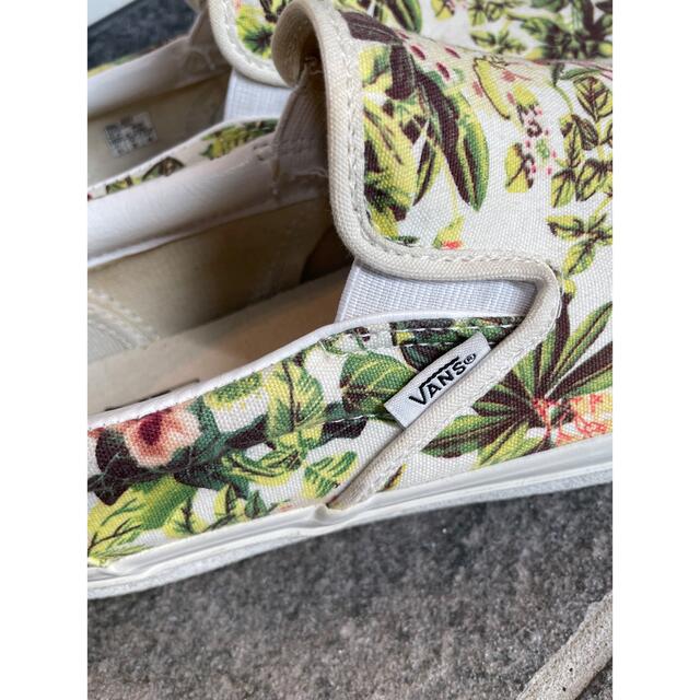 VANS(ヴァンズ)のvans スリッポン　フラワー　スニーカー　28.0㎝　緑　花柄　メンズ　 メンズの靴/シューズ(スリッポン/モカシン)の商品写真