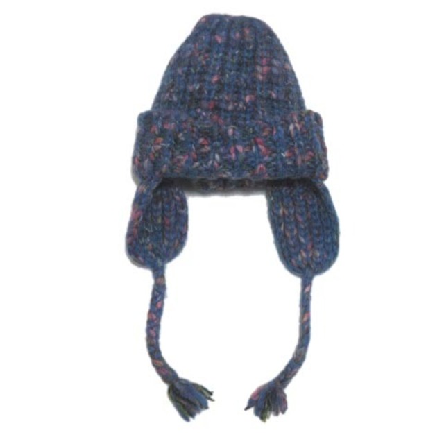 CA4LA(カシラ)のカシラ CA4LA ニット 帽子 レディース 耳当て付き ウール モヘア混 青系 レディースの帽子(ニット帽/ビーニー)の商品写真