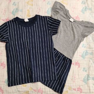 おまめ様★100＆130☆ワンピース＆半袖Tシャツセット(ワンピース)