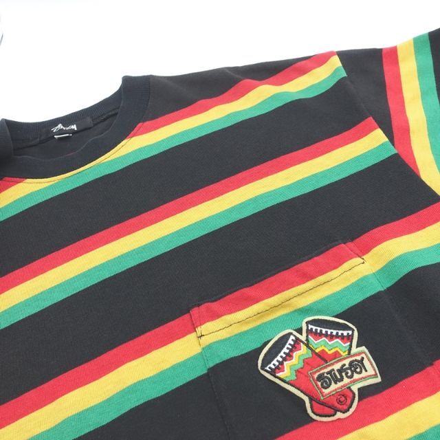 OLD STUSSY 80s RASTA BORDER TEE 5