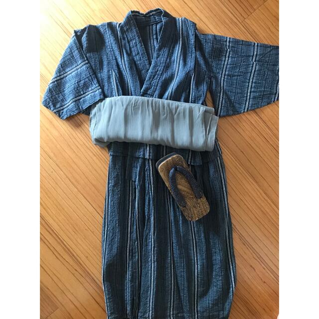 男児120浴衣、帯、下駄19.5cm キッズ/ベビー/マタニティのキッズ服男の子用(90cm~)(甚平/浴衣)の商品写真