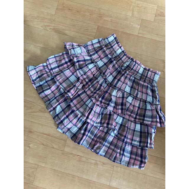 kids キュロットスカート　チェック　160 キッズ/ベビー/マタニティのキッズ服女の子用(90cm~)(スカート)の商品写真