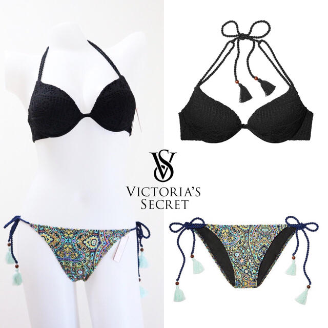 Victoria's Secret(ヴィクトリアズシークレット)の【最新水着】Victoria'sSecret ビキニ上下セット タッセル レース レディースの水着/浴衣(水着)の商品写真