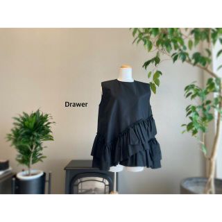 ドゥロワー(Drawer)のDrawer コットンシルクフリルノースリーブブラウス(シャツ/ブラウス(半袖/袖なし))