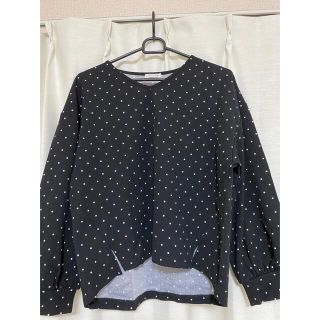 ドットトップス  長袖　美品(カットソー(長袖/七分))