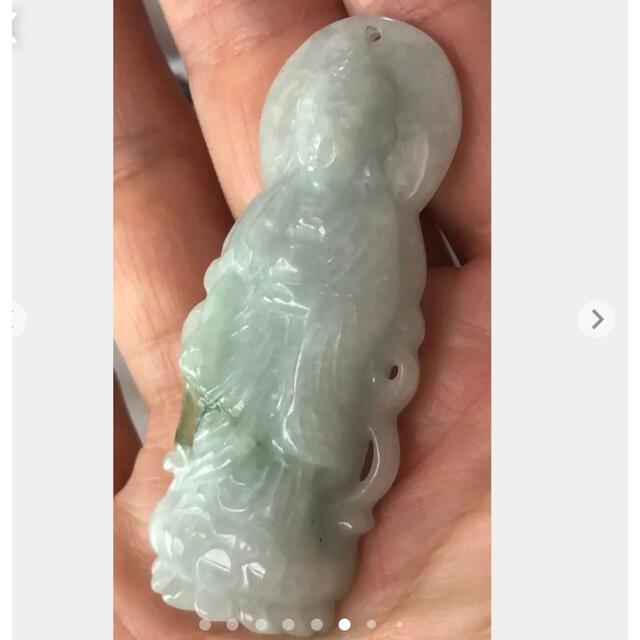 彫刻✨天然翡翠 ルース 101.275cts 鑑別付き 観音様彫刻御守り-