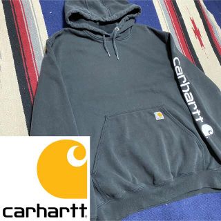 カーハート(carhartt)の90s 古着 カーハート メキシコ製 パーカー ロゴタグ 袖プリント ゆるだぼ(パーカー)