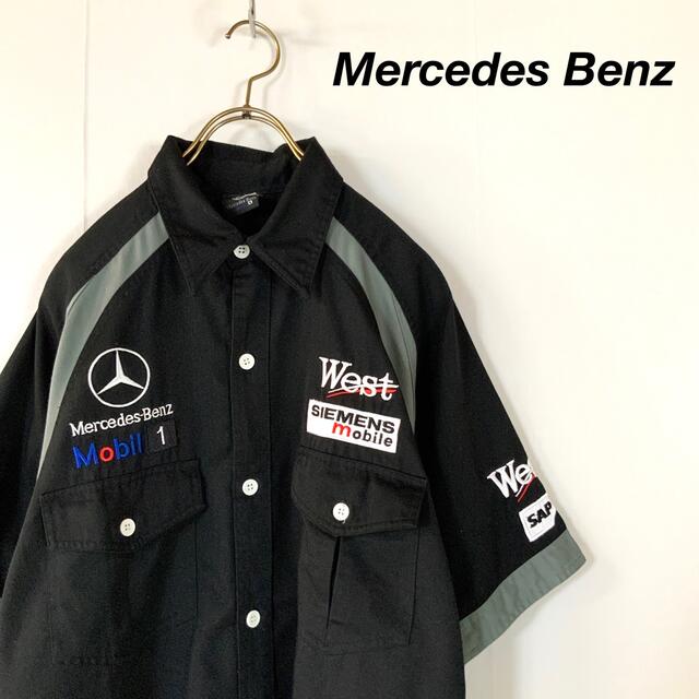 希少 Mercedes Benz ベンツ 両面刺繍 肉厚刺繍ロゴ ワークシャツ | www