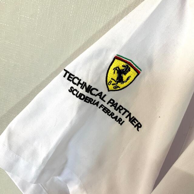 希少 非売品 Ferrari SHELL フェラーリ シェル 刺繍 ワークシャツ