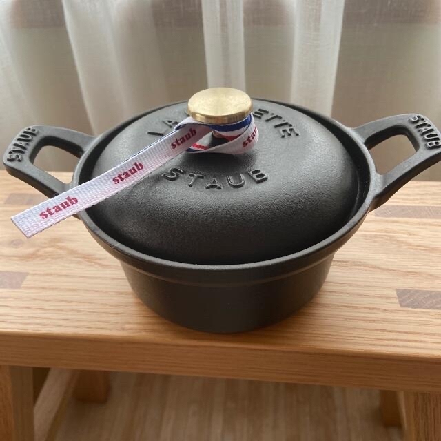 STAUB - ストウブ ココット ヴィンテージシリーズ12cmブラック 中古品