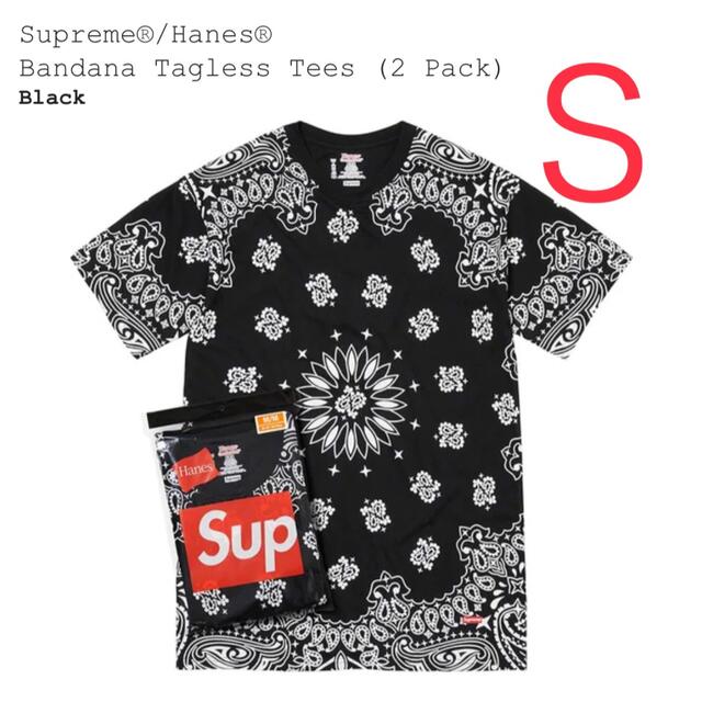 Supreme Hanes Bandana Tagless Tees S 黒