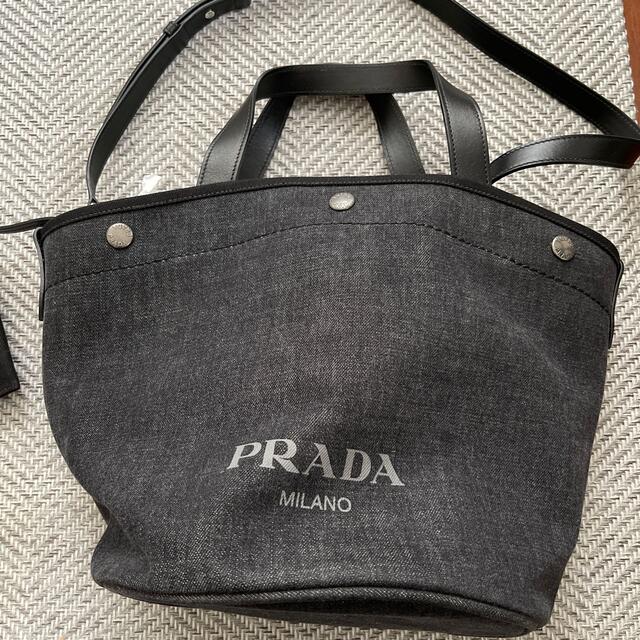 売れ筋新商品 PRADA - プラダ デニムレザートートバッグ トートバッグ ...