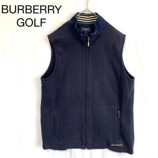 バーバリー(BURBERRY)のBURBERRY GOLF バーバリー　ベスト　ネイビー　ホースロゴ刺繍(ベスト)