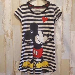 ディズニー(Disney)のフロリダディズニー ミッキー Tシャツ ボーダー(ミニワンピース)