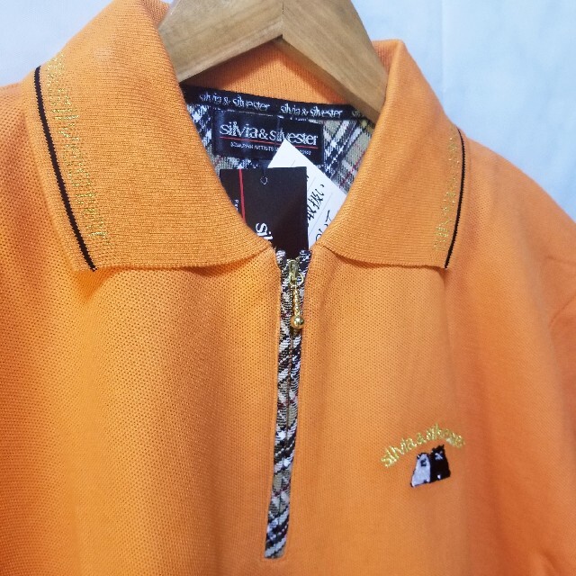 新品  SILVIA&SILVESTER  ポロシャツ  オレンジ レディースのトップス(ポロシャツ)の商品写真